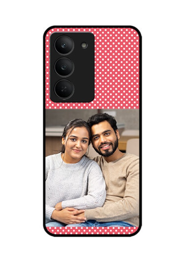 Realme 14x 5G Custom Glass Phone CaseWhite Dotted Design