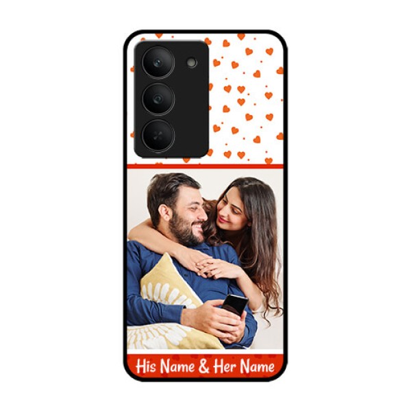 Realme 14x 5G Custom Glass Phone CaseOrange Love Symbol Design