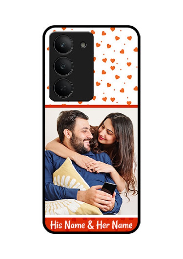Realme 14x 5G Custom Glass Phone CaseOrange Love Symbol Design