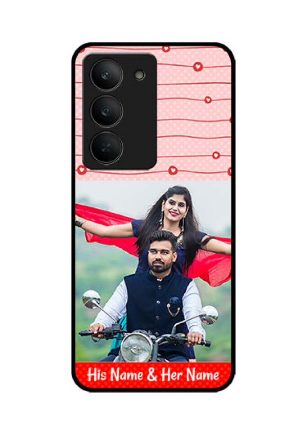 Realme 14x 5G Custom Glass Phone CaseRed Pattern Case Design