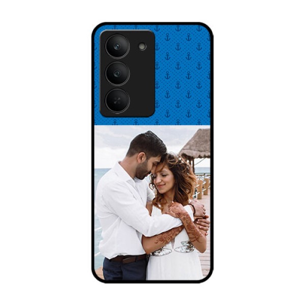 Realme 14x 5G Custom Glass Phone CaseBlue Anchors Design