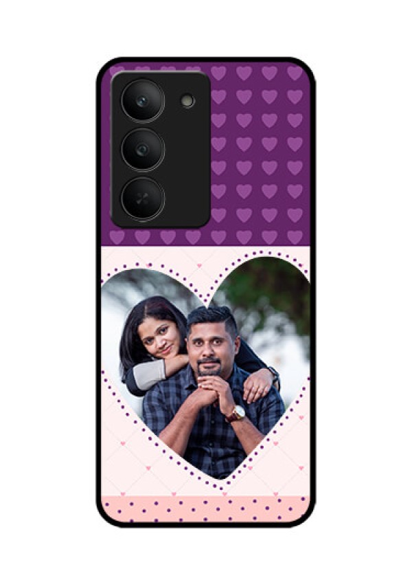 Realme 14x 5G Custom Glass Phone CaseViolet Love Dots Design