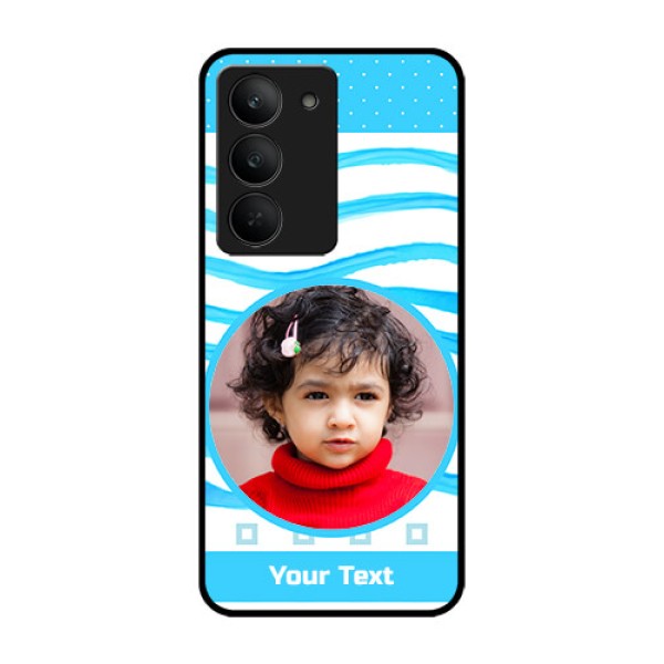 Realme 14x 5G Custom Glass Phone CaseSimple Blue Case Design