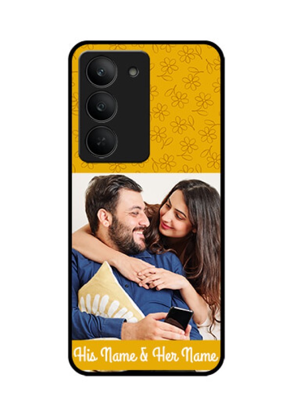 Realme 14x 5G Custom Glass Phone CaseYellow Floral Design