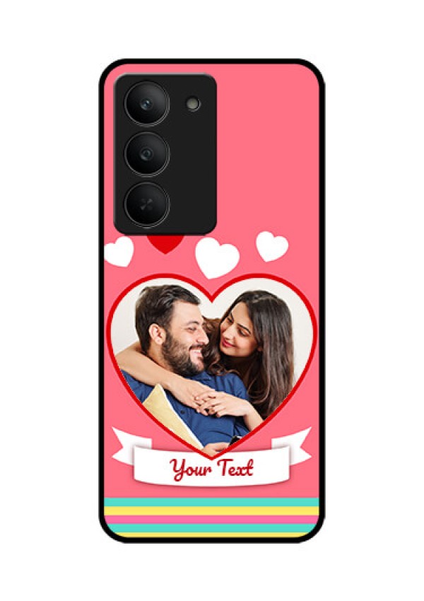 Realme 14x 5G Custom Glass Phone CaseLove Shapes Doodle Design