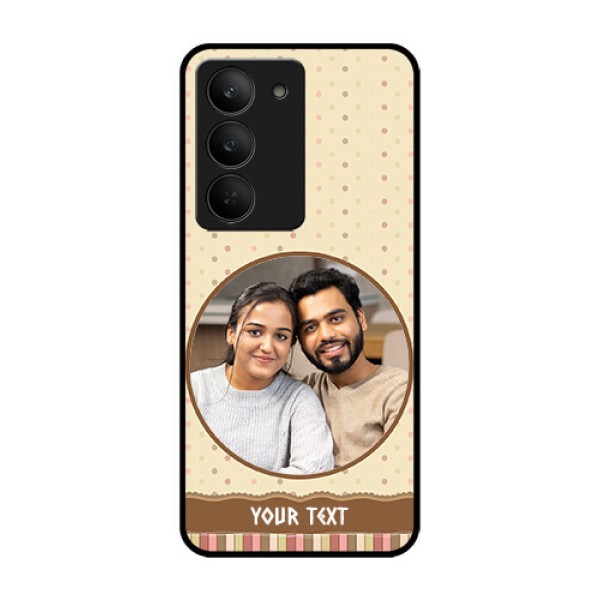 Realme 14x 5G Custom Glass Phone CaseBrown Dotted Mobile Case Design