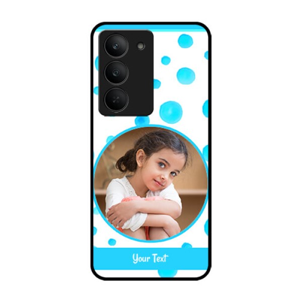 Realme 14x 5G Custom Glass Phone CaseBlue Bubbles Pattern Design Realme 14x 5G Custom Glass Phone CaseBlue Bubbles Pattern Design
