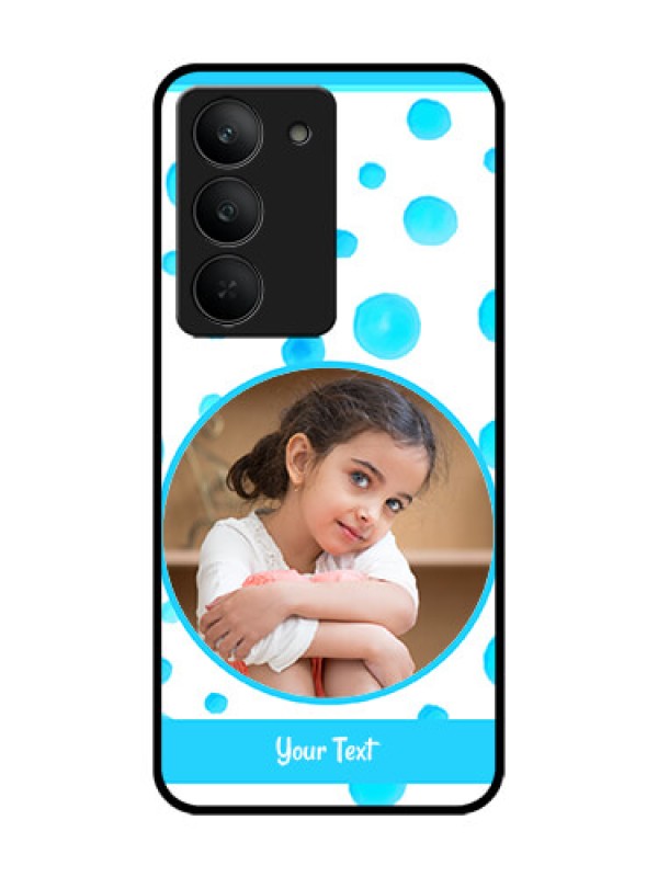 Custom Realme 14x 5G Custom Glass Phone CaseBlue Bubbles Pattern Design