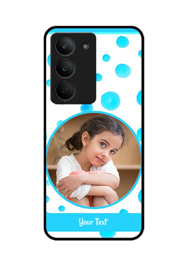 Realme 14x 5G Custom Glass Phone CaseBlue Bubbles Pattern Design