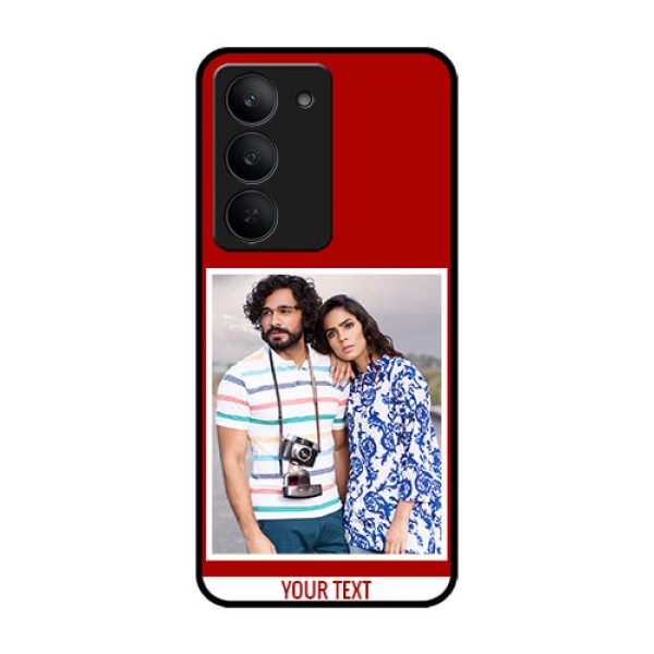 Realme 14x 5G Custom Glass Phone CaseRed Color Design Realme 14x 5G Custom Glass Phone CaseRed Color Design