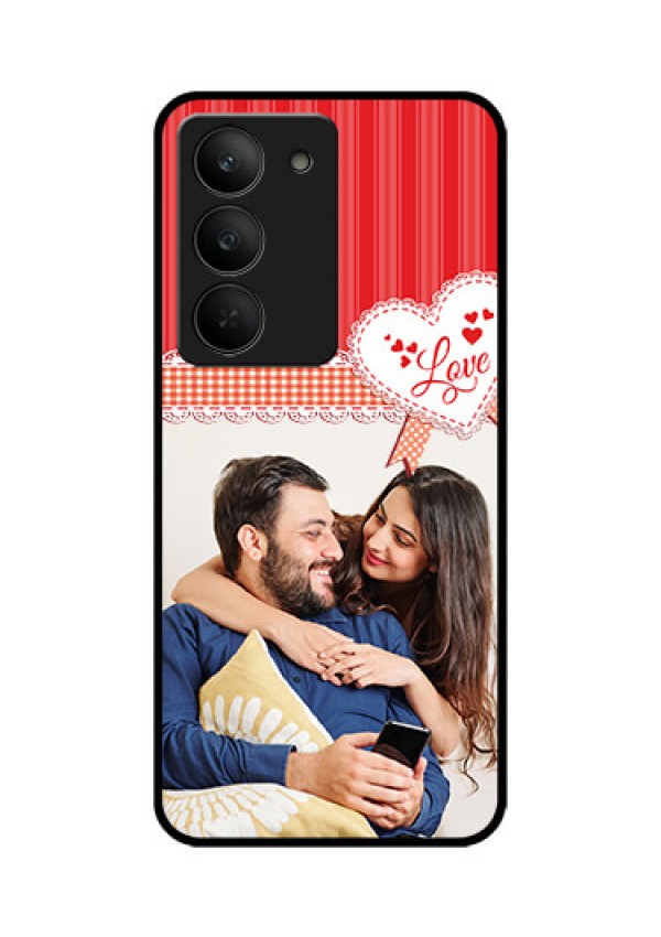 Realme 14x 5G Custom Glass Phone CaseRed Love Pattern Design