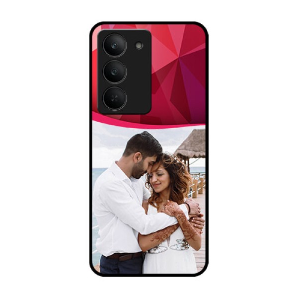 Realme 14x 5G Custom Glass Phone CaseRed Abstract Design