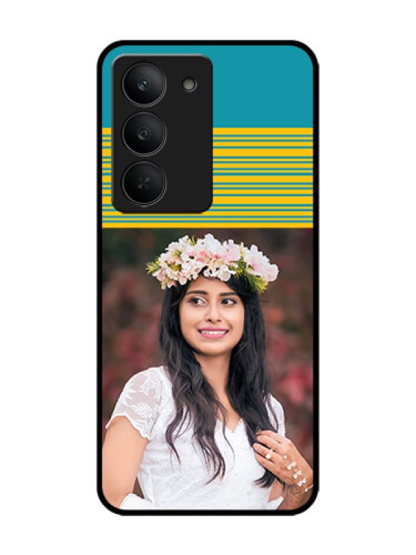 Custom Realme 14x 5G Custom Glass Phone CaseYellow and Blue Design