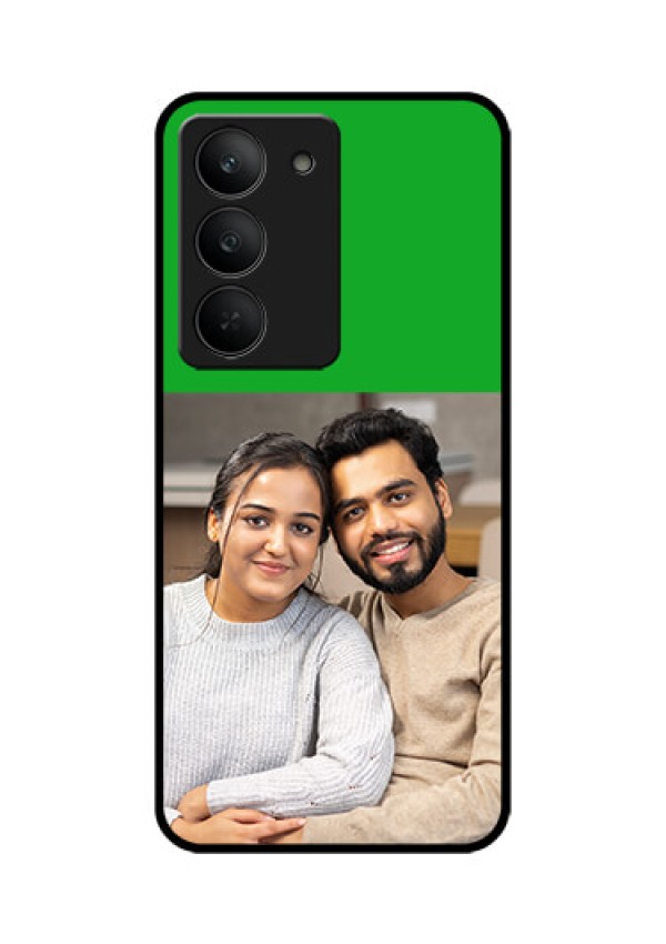 Realme 14x 5G Custom Glass Phone CaseGreen Pattern Design