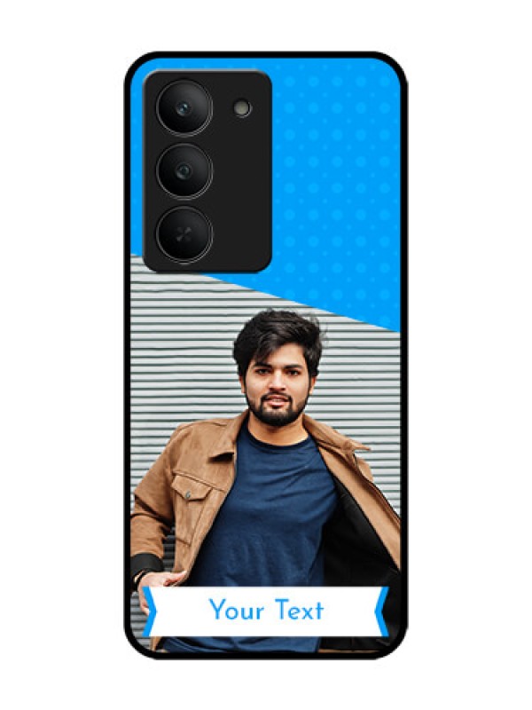 Custom Realme 14x 5G Custom Glass Phone CaseSimple Blue Color Design