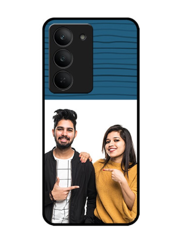 Custom Realme 14x 5G Custom Glass Phone CaseBlue Pattern Cover Design