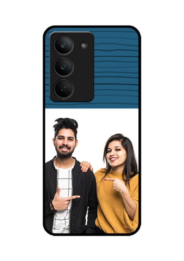 Realme 14x 5G Custom Glass Phone CaseBlue Pattern Cover Design