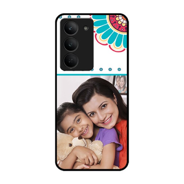 Realme 14x 5G Custom Glass Phone CaseFlower Design