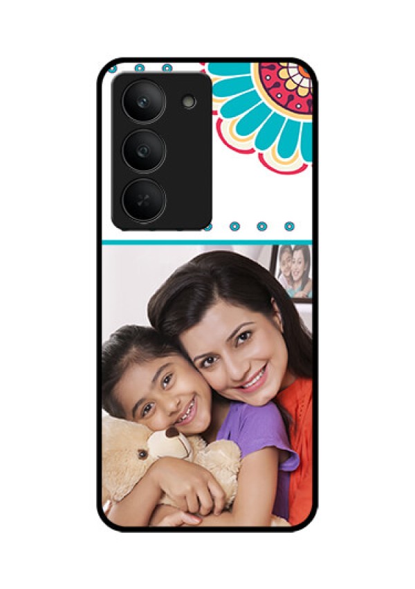 Realme 14x 5G Custom Glass Phone CaseFlower Design