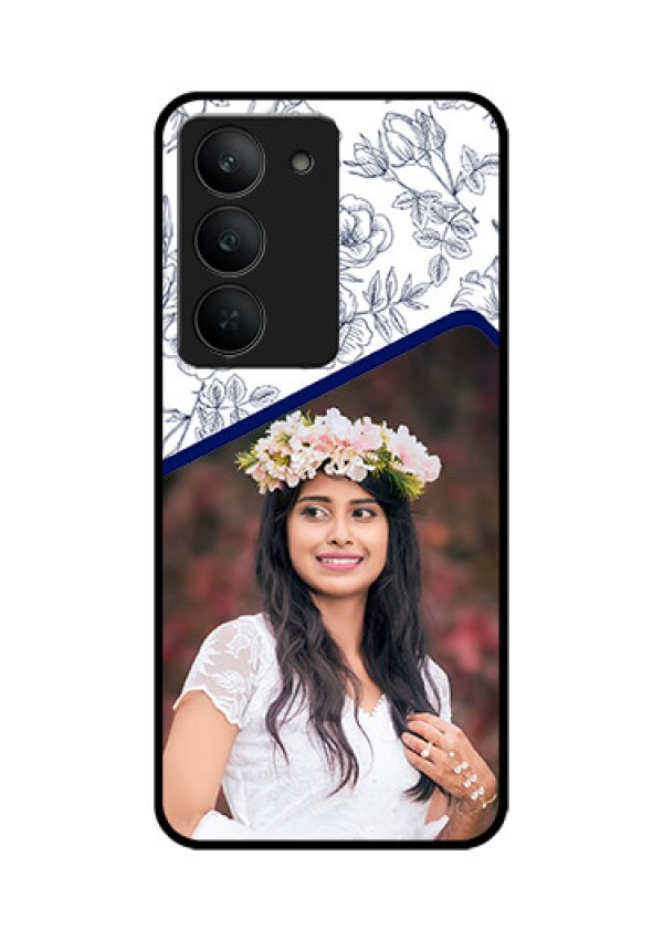 Realme 14x 5G Custom Glass Phone CaseClassy Floral Design