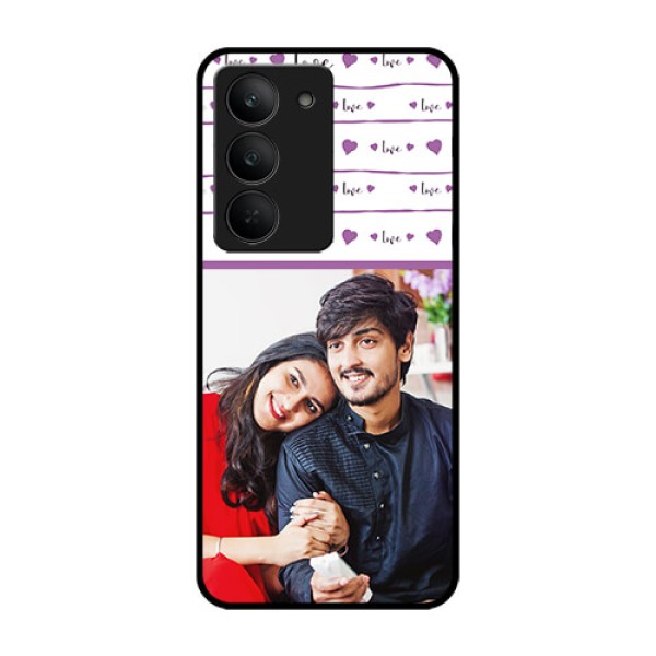 Realme 14x 5G Custom Glass Phone CaseCouples Heart Design
