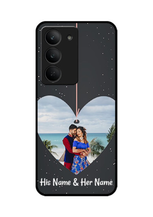 Realme 14x 5G Custom Glass Phone CaseHanging Heart Design