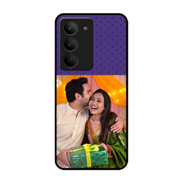 Realme 14x 5G Custom Glass Phone CaseViolet Colored Pattern Design