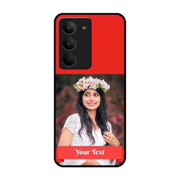 Realme 14x 5G Custom Glass Phone CaseSimple Red Color Design