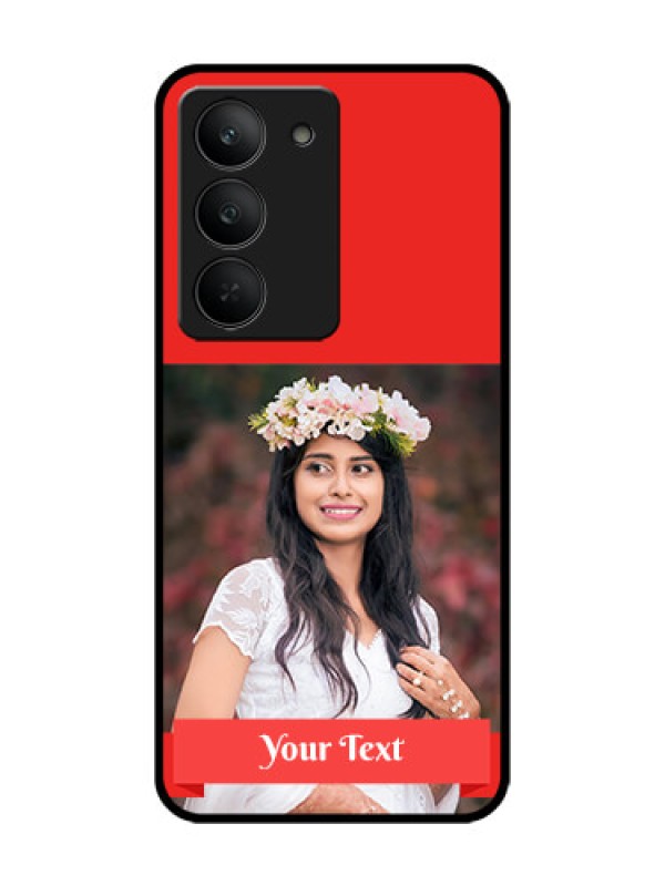 Custom Realme 14x 5G Custom Glass Phone CaseSimple Red Color Design