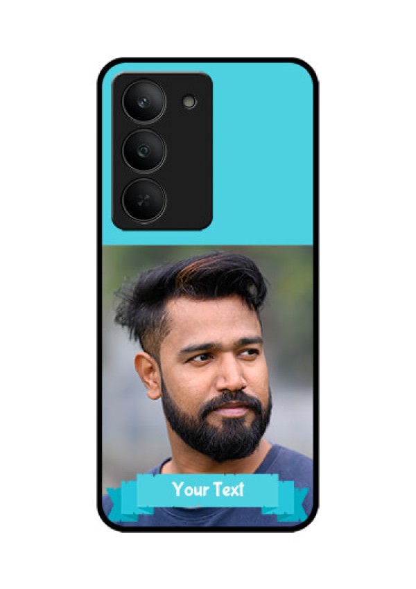 Realme 14x 5G Custom Glass Phone CaseBlue Color Design