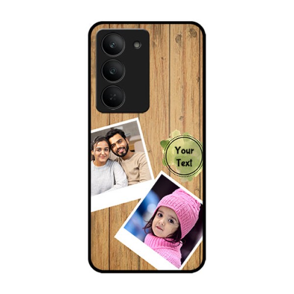 Realme 14x 5G Custom Glass Phone CaseWooden Texture Design