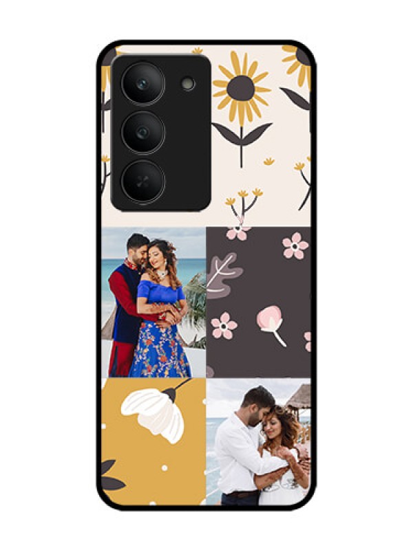 Custom Realme 14x 5G Custom Glass Phone Case3 Images With Floral Design