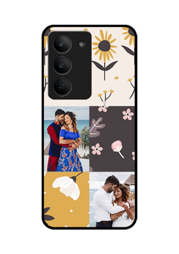 Realme 14x 5G Custom Glass Phone Case3 Images With Floral Design