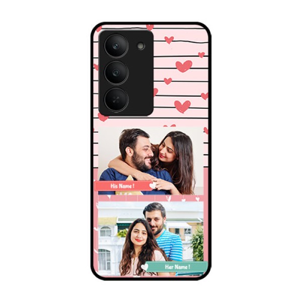 Realme 14x 5G Custom Glass Phone CasePhoto With Heart Design