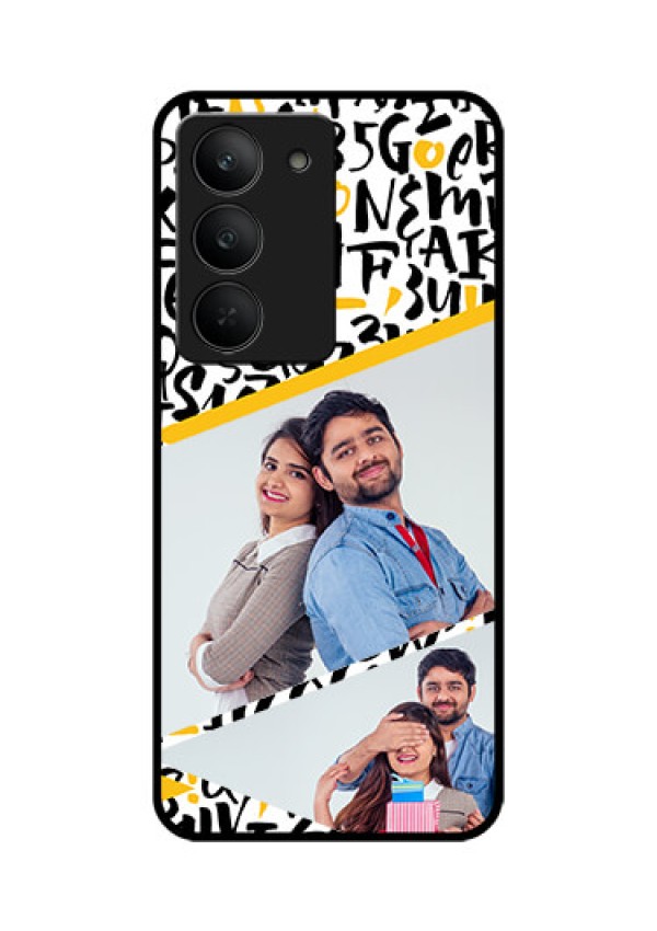 Realme 14x 5G Custom Glass Phone CaseLetters Pattern Design