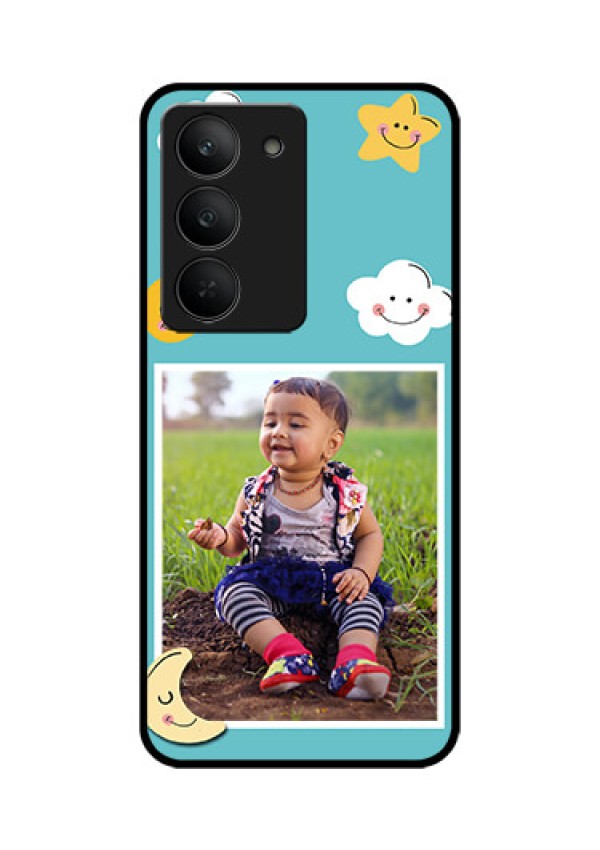 Realme 14x 5G Custom Glass Phone CaseSmiley Kids Stars Design