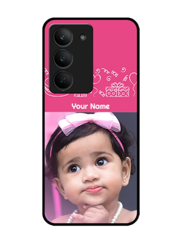 Custom Realme 14x 5G Custom Glass Phone CaseWith Birthday Line Art Design