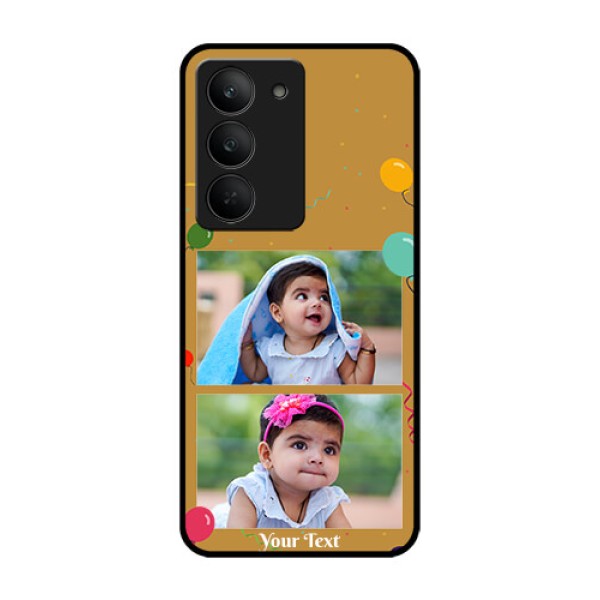 Realme 14x 5G Custom Glass Phone CaseImage Holder With Birthday Celebrations Design