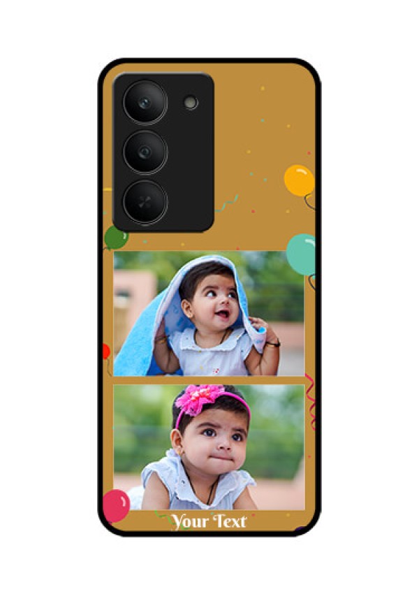Realme 14x 5G Custom Glass Phone CaseImage Holder With Birthday Celebrations Design