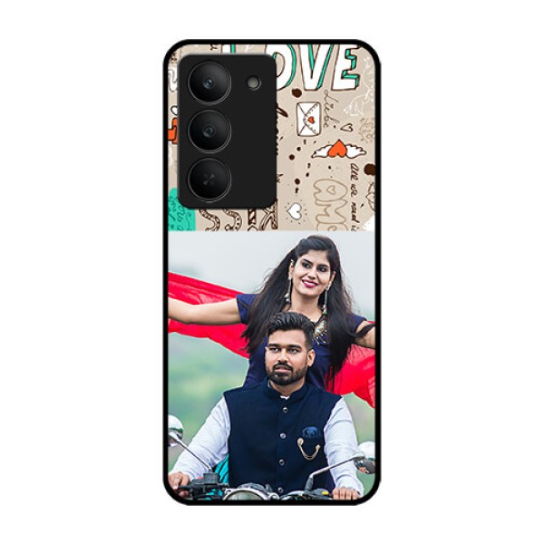 Realme 14x 5G Custom Glass Phone CaseLove Doodle Pattern
