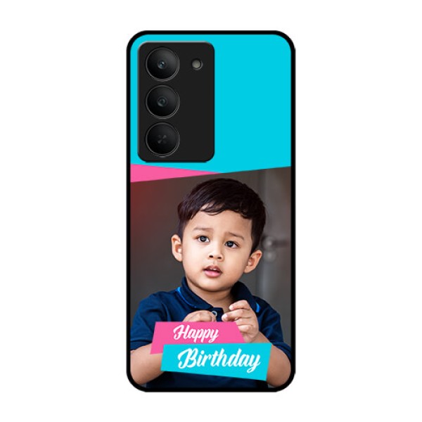 Realme 14x 5G Custom Glass Phone CaseImage Holder With 2 Color Design