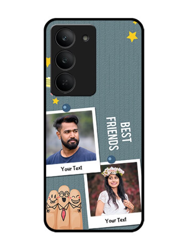 Custom Realme 14x 5G Custom Glass Phone CaseSticky Frames And Friendship Design