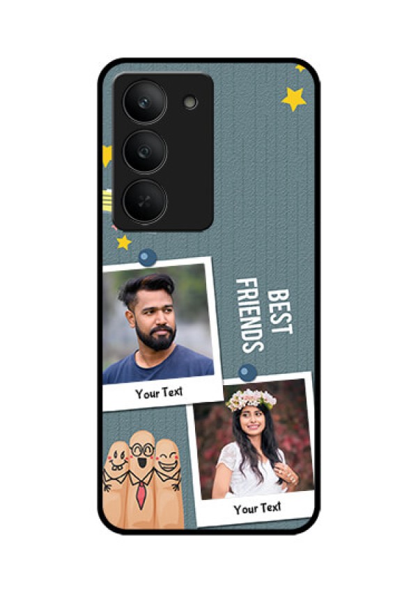 Realme 14x 5G Custom Glass Phone CaseSticky Frames And Friendship Design