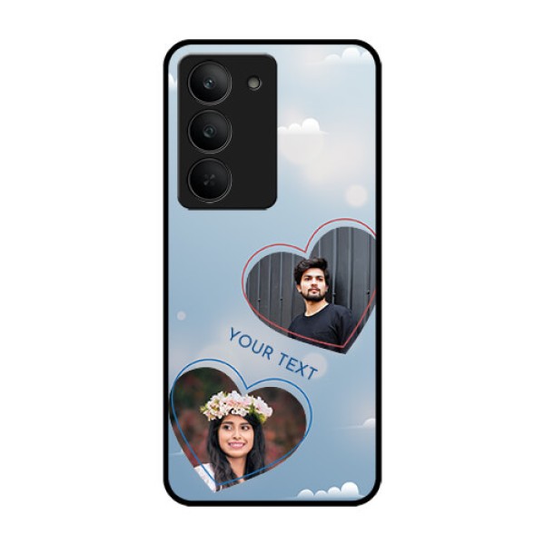 Realme 14x 5G Custom Glass Phone CaseBlue Color Couple Design Realme 14x 5G Custom Glass Phone CaseBlue Color Couple Design