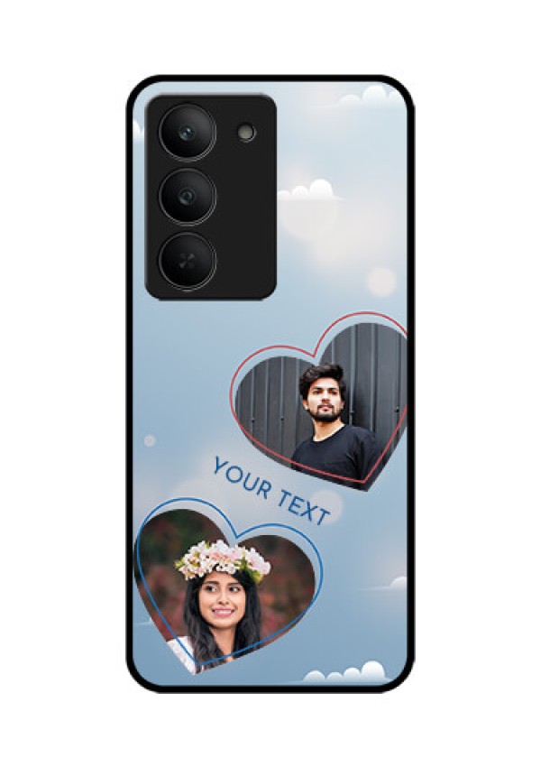 Realme 14x 5G Custom Glass Phone CaseBlue Color Couple Design