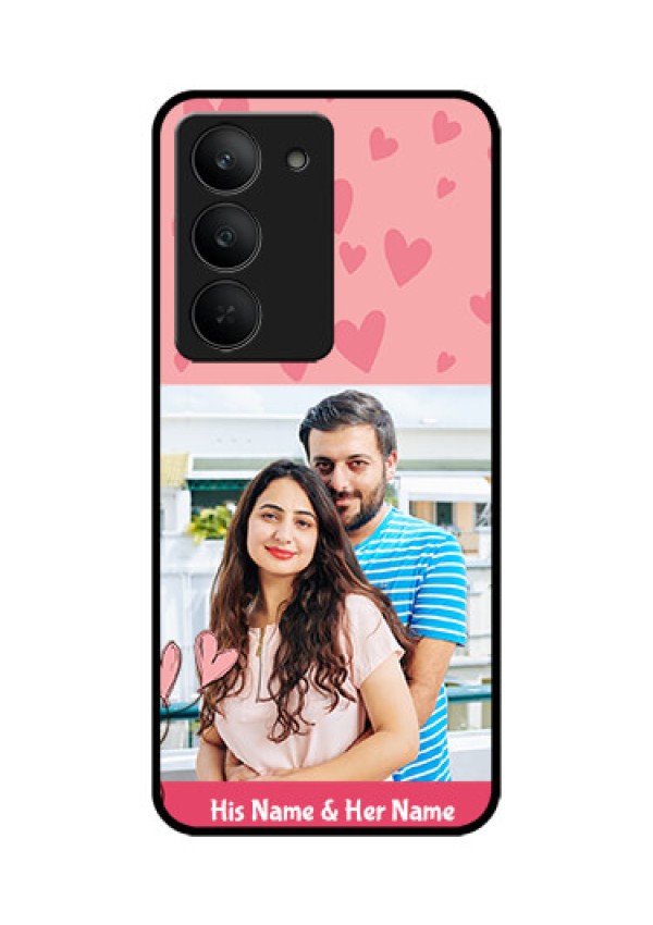 Realme 14x 5G Custom Glass Phone CaseLove Design Peach Color
