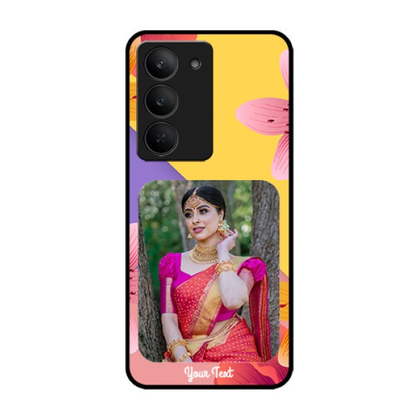 Realme 14x 5G Custom Glass Phone Case3 Image With Vintage Floral Design Realme 14x 5G Custom Glass Phone Case3 Image With Vintage Floral Design