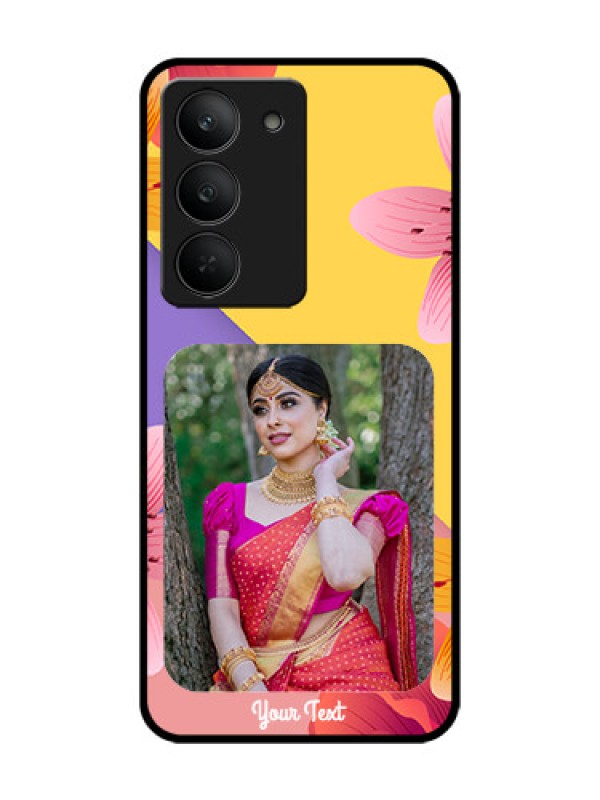 Custom Realme 14x 5G Custom Glass Phone Case3 Image With Vintage Floral Design