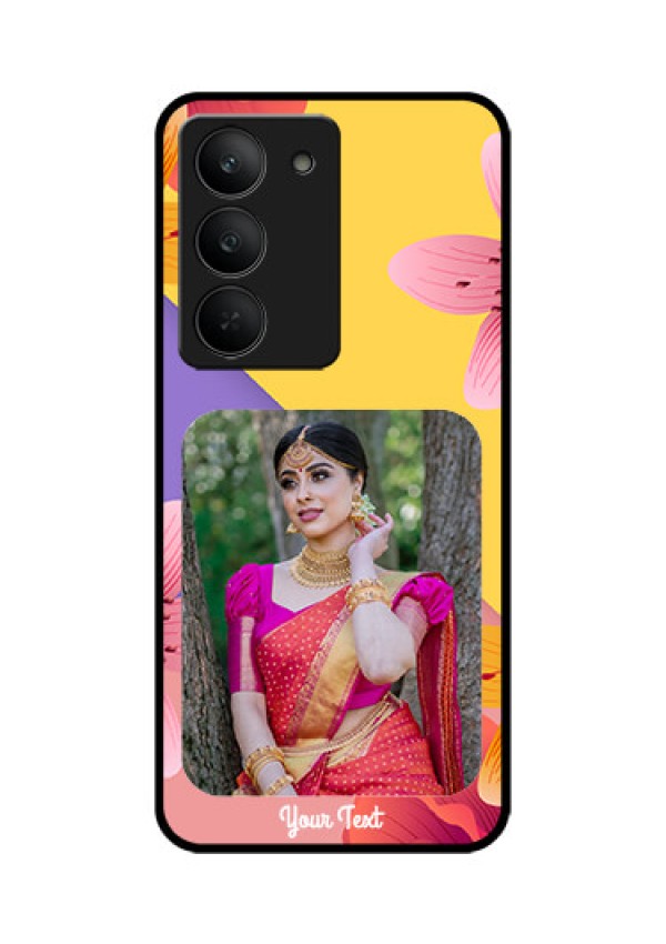 Realme 14x 5G Custom Glass Phone Case3 Image With Vintage Floral Design