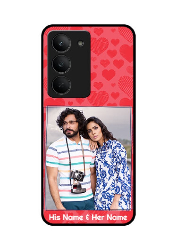 Realme 14x 5G Custom Glass Phone CaseWith Red Heart Symbols Design